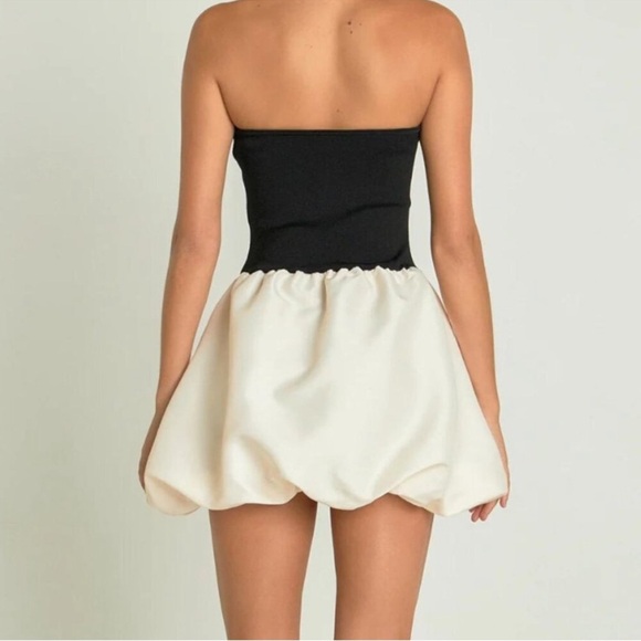 Endless rose, balloon, bubble strapless cream, and black party dress NWT - Picture 3 of 4